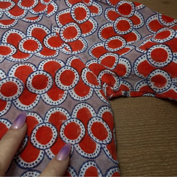 Roller Rabbit Calisto Zola Top Tunic Blouse Red Blue Boho Flowy Vacation Summer‎ - Picture 13 of 13